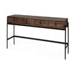 Mercana Glenn Dark Brown Wood w/ Black Iron Frame 4 Drawer Console Table