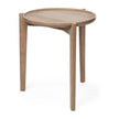Mercana Cleaver I 22 x 24 Round Top Brown Solid Wood Accent Table