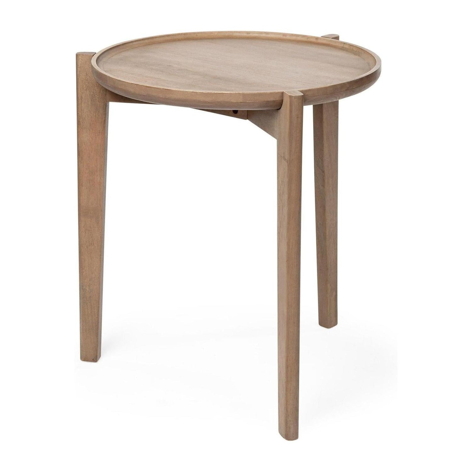 Mercana Cleaver I 22 x 24 Round Top Brown Solid Wood Accent Table