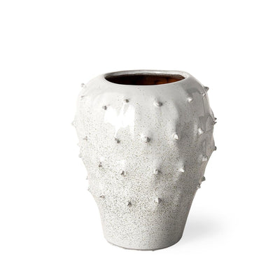 Mercana Julian Glossy White Ceramic Spoked Vase