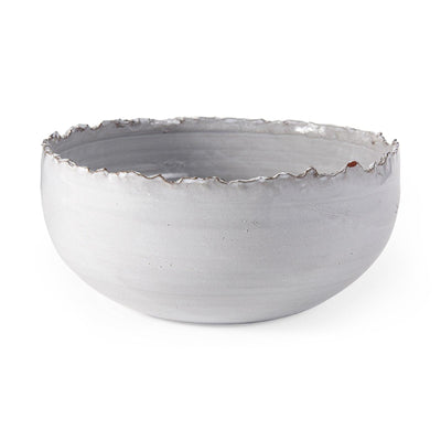 Mercana Larsen White Ceramic Large Decorative Bowl