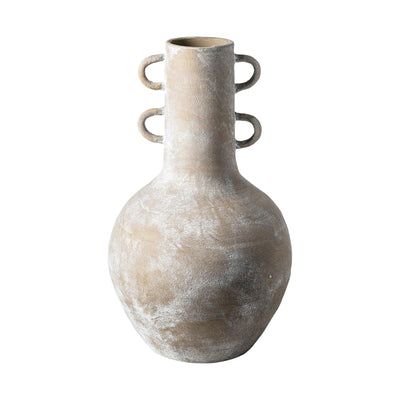 Mercana Sherry Rustic Brown Tall Neck Ceramic Vase