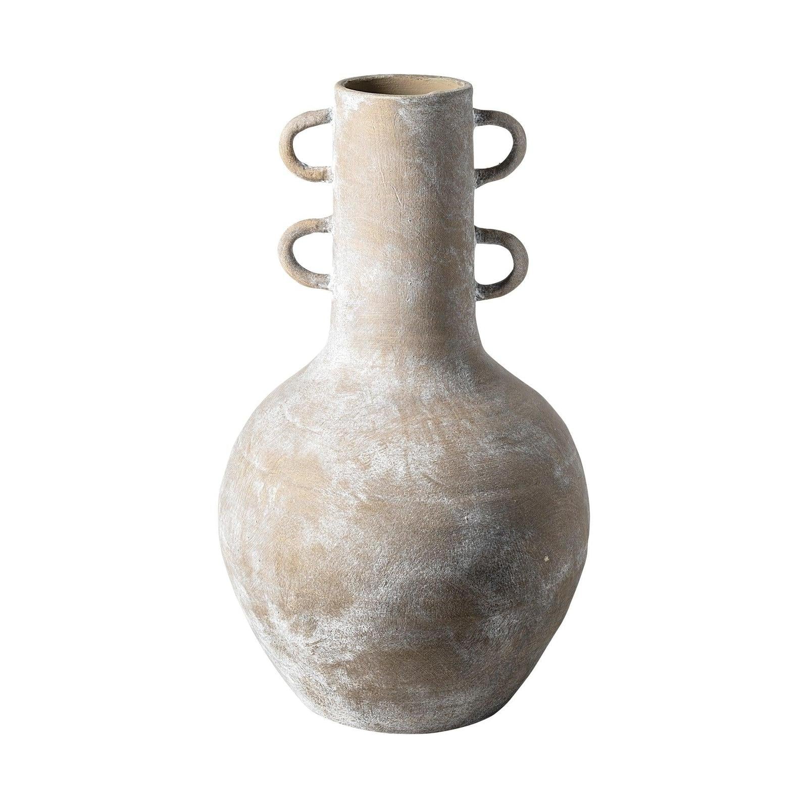 Mercana Sherry Rustic Brown Tall Neck Ceramic Vase