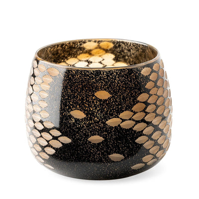 Mercana Mojave Small Black and Gold Detail Glass Vase