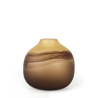 Mercana Pyla Yellow/Brown Glass Sand Dune Inspired Vase