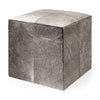 Mercana Zahavi Grey-toned Hair-on-hide Ottoman
