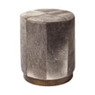 Mercana Zahavi Grey-toned Hair-on-hide Ottoman