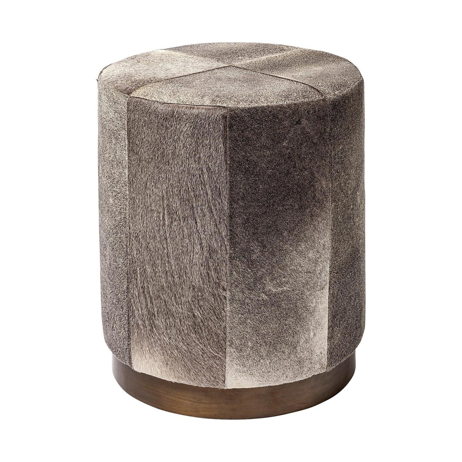 Mercana Zahavi Grey-toned Hair-on-hide Ottoman