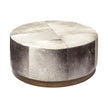 Mercana Zahavi Grey-toned Hair-on-hide Ottoman