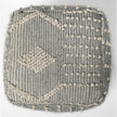 Mercana Brinket Gray/Cream Polyester Handwoven Square Pouf Clearance
