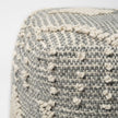 Mercana Brinket Gray/Cream Polyester Handwoven Square Pouf Clearance