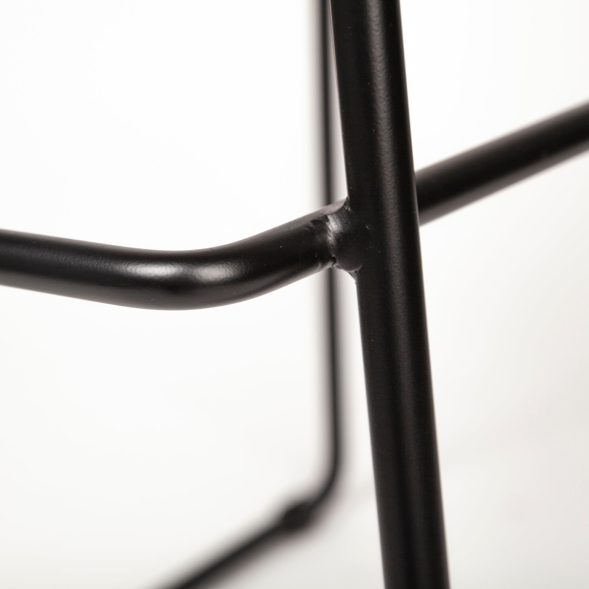 Mercana Meritt Brown Leather Seat Black Metal Frame Stool
