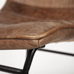 Mercana Meritt Brown Leather Seat Black Metal Frame Stool