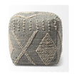 Mercana Brinket Gray/Cream Polyester Handwoven Square Pouf Clearance