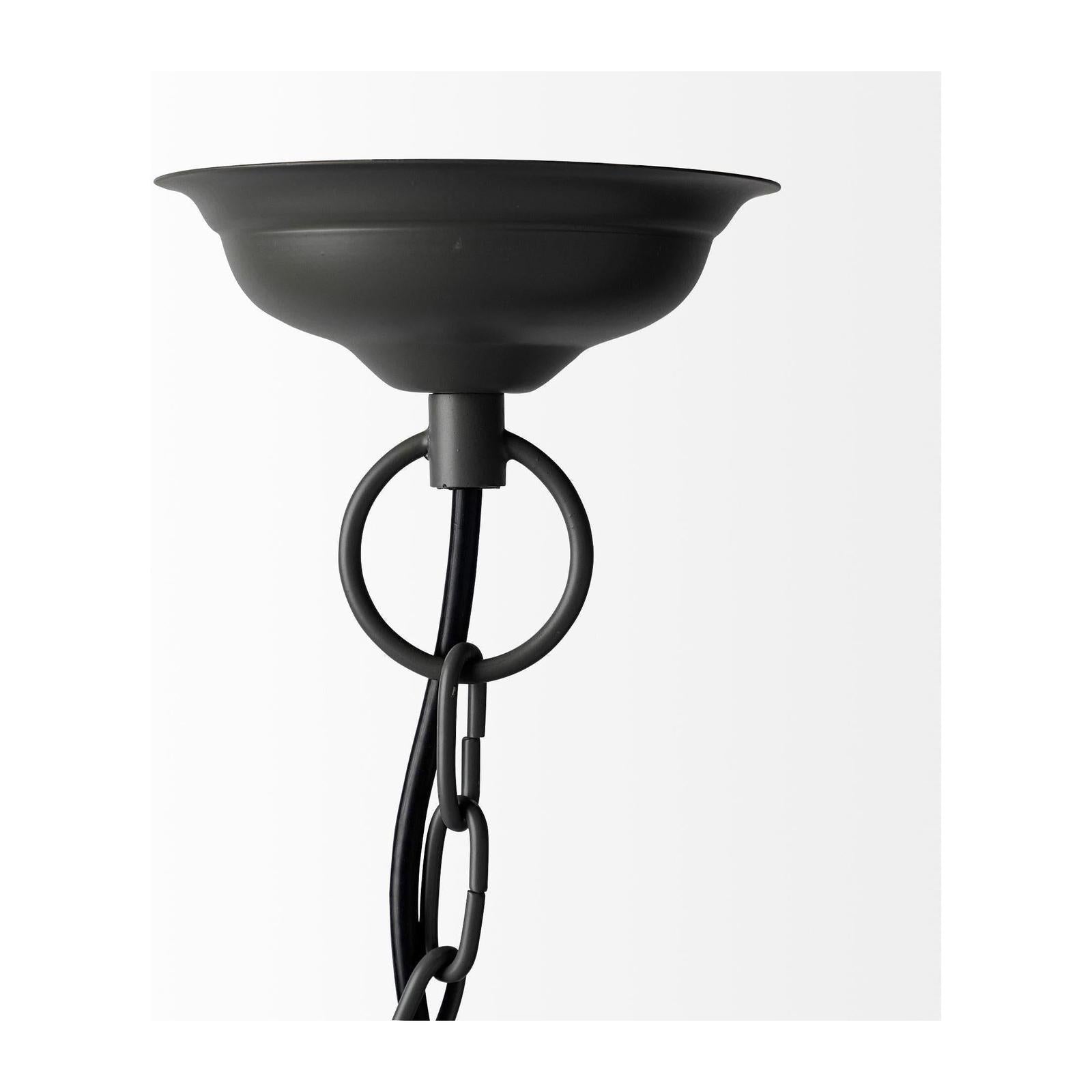 Mercana Camila Black Metal Mesh-Style Four Bulb Chandelier