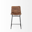 Mercana Meritt Brown Leather Seat Black Metal Frame Stool