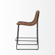 Mercana Meritt Brown Leather Seat Black Metal Frame Stool