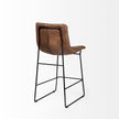 Mercana Meritt Brown Leather Seat Black Metal Frame Stool