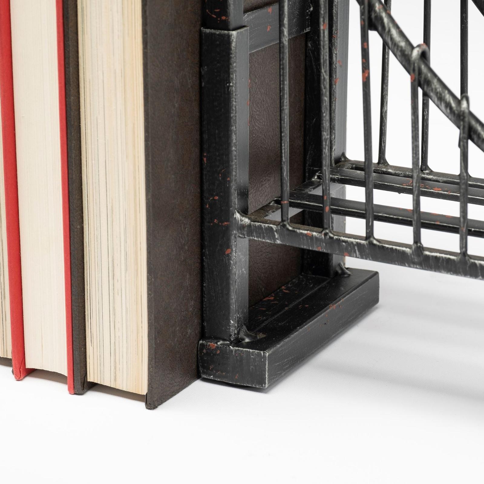 Mercana Suspension Brown Wrought Iron Suspension Bridge Bookends- Set of 2
