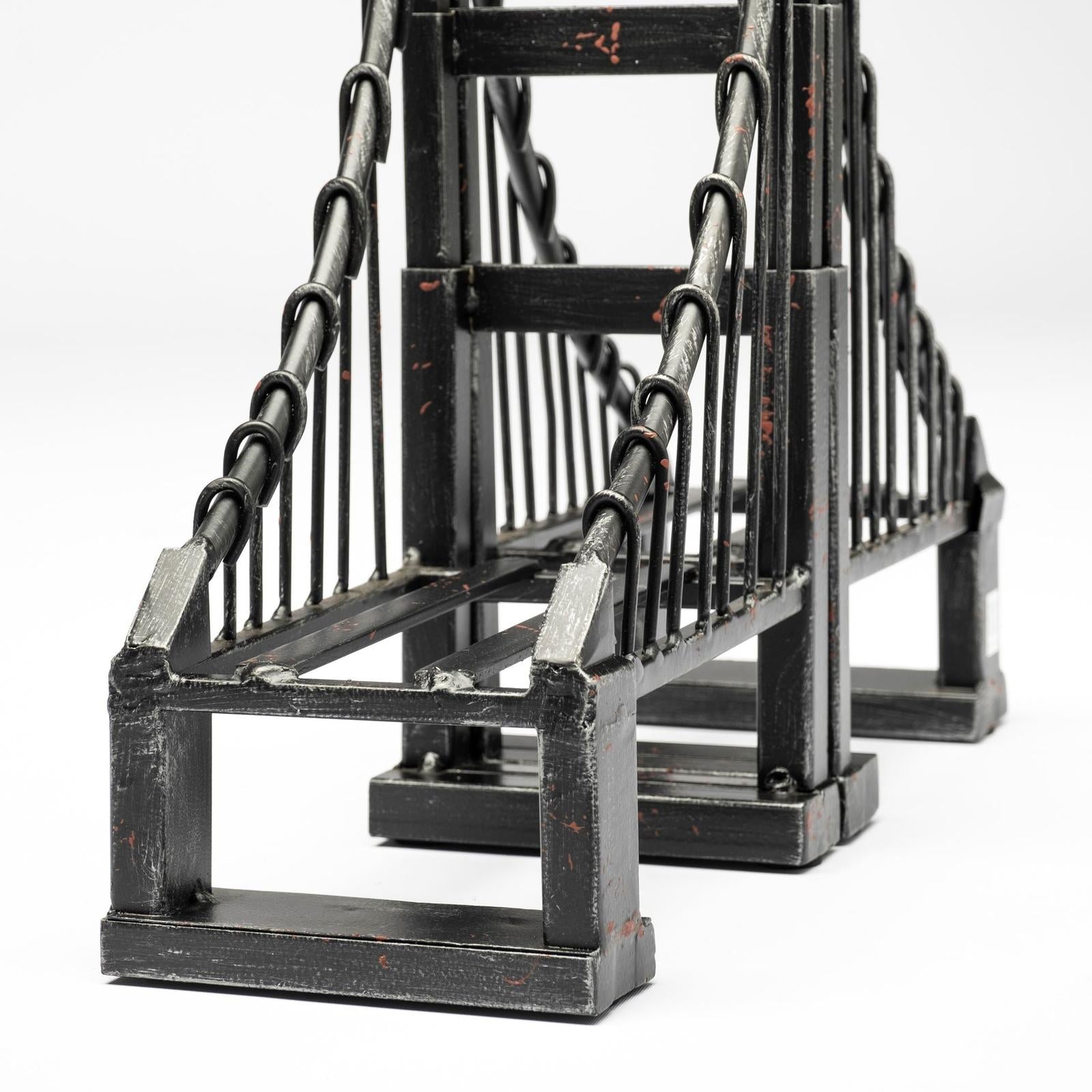 Mercana Suspension Brown Wrought Iron Suspension Bridge Bookends- Set of 2
