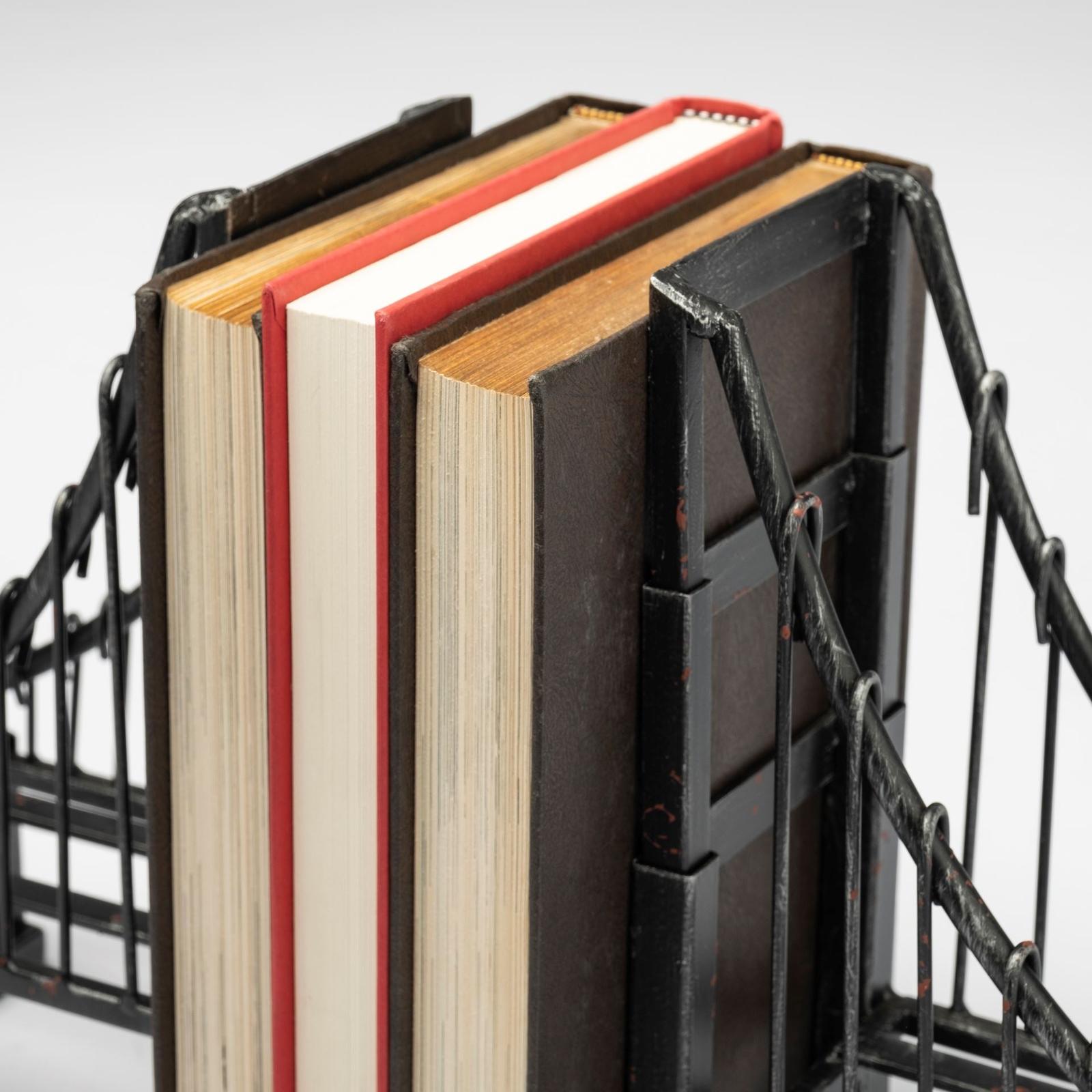 Mercana Suspension Brown Wrought Iron Suspension Bridge Bookends- Set of 2