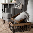 Mercana Chartrand Wood And Metal Open Crate Style Baskets- Set of 2 Clearance