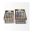 Mercana Chartrand Wood And Metal Open Crate Style Baskets- Set of 2 Clearance