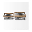 Mercana Chartrand Wood And Metal Open Crate Style Baskets- Set of 2 Clearance