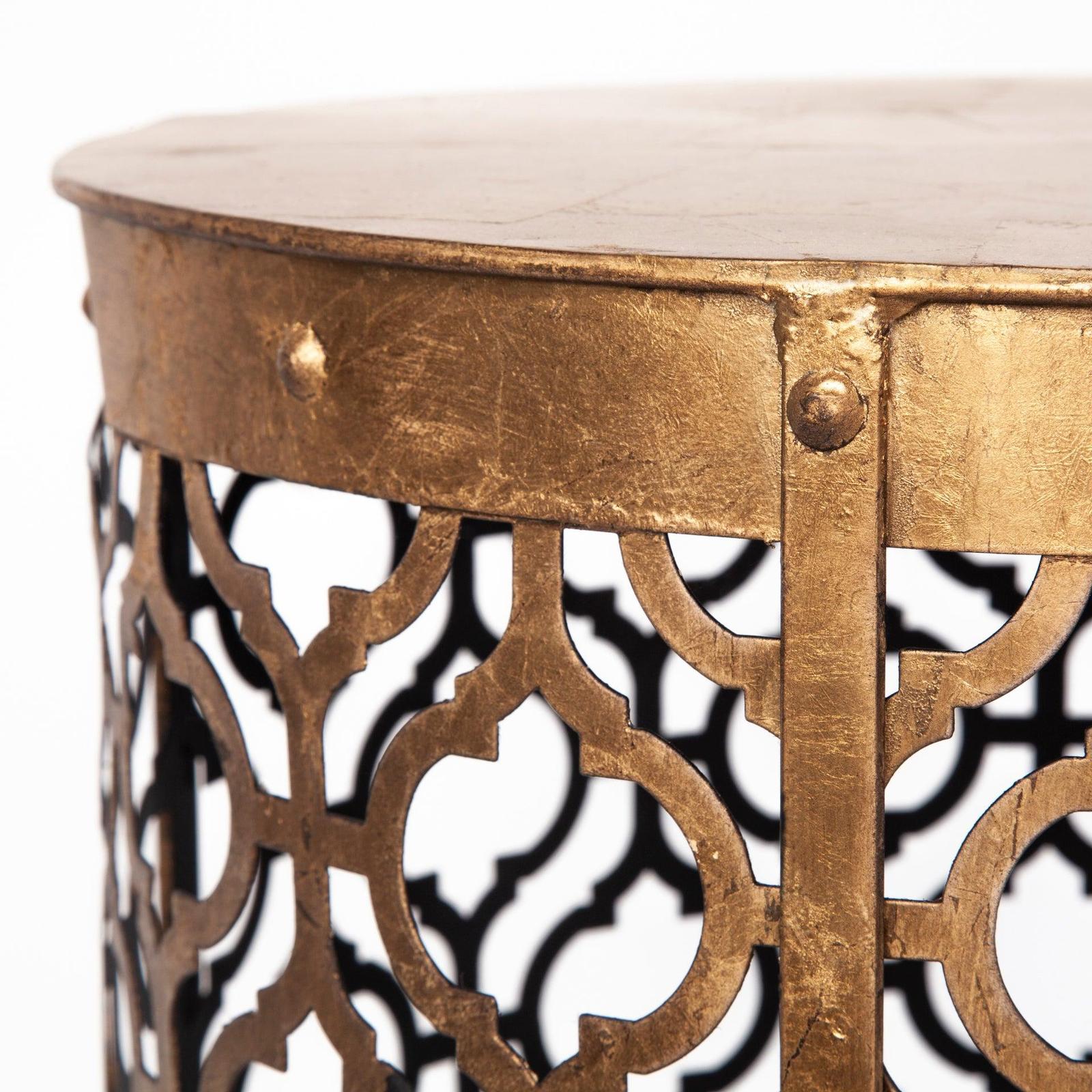 Mercana Rudebekia 16L x 16W Gold Round Metal Accent Tables- Set of 2 Clearance