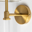 Mercana Santander Gold Metal and White Linen Shade Wall Sconce Clearance