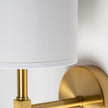Mercana Santander Gold Metal and White Linen Shade Wall Sconce Clearance