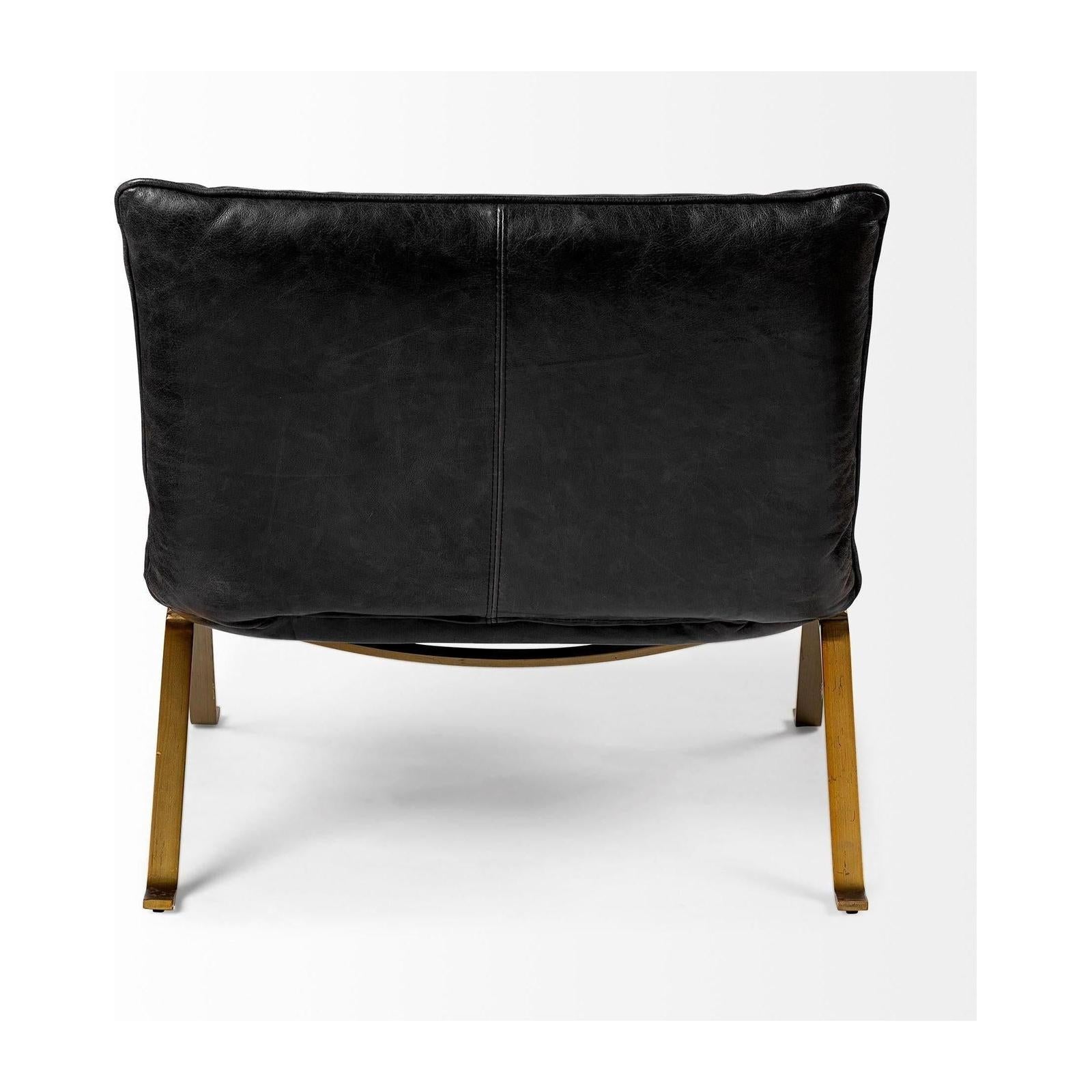 Mercana Flavelle Leather Cushion Seat and Solid Iron Base Accent Chair Clearance