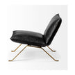 Mercana Flavelle Leather Cushion Seat and Solid Iron Base Accent Chair Clearance
