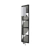 Mercana Navin Black Metal Body White Fabric Shade Rectangular Wall Sconce