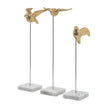 Mercana Aya Gold Metal Decorative Birds - Set of 3