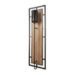 Mercana Cleo Black Metal and Wood Rectangular Wall Sconce Clearance
