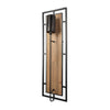 Mercana Cleo Black Metal and Wood Rectangular Wall Sconce Clearance