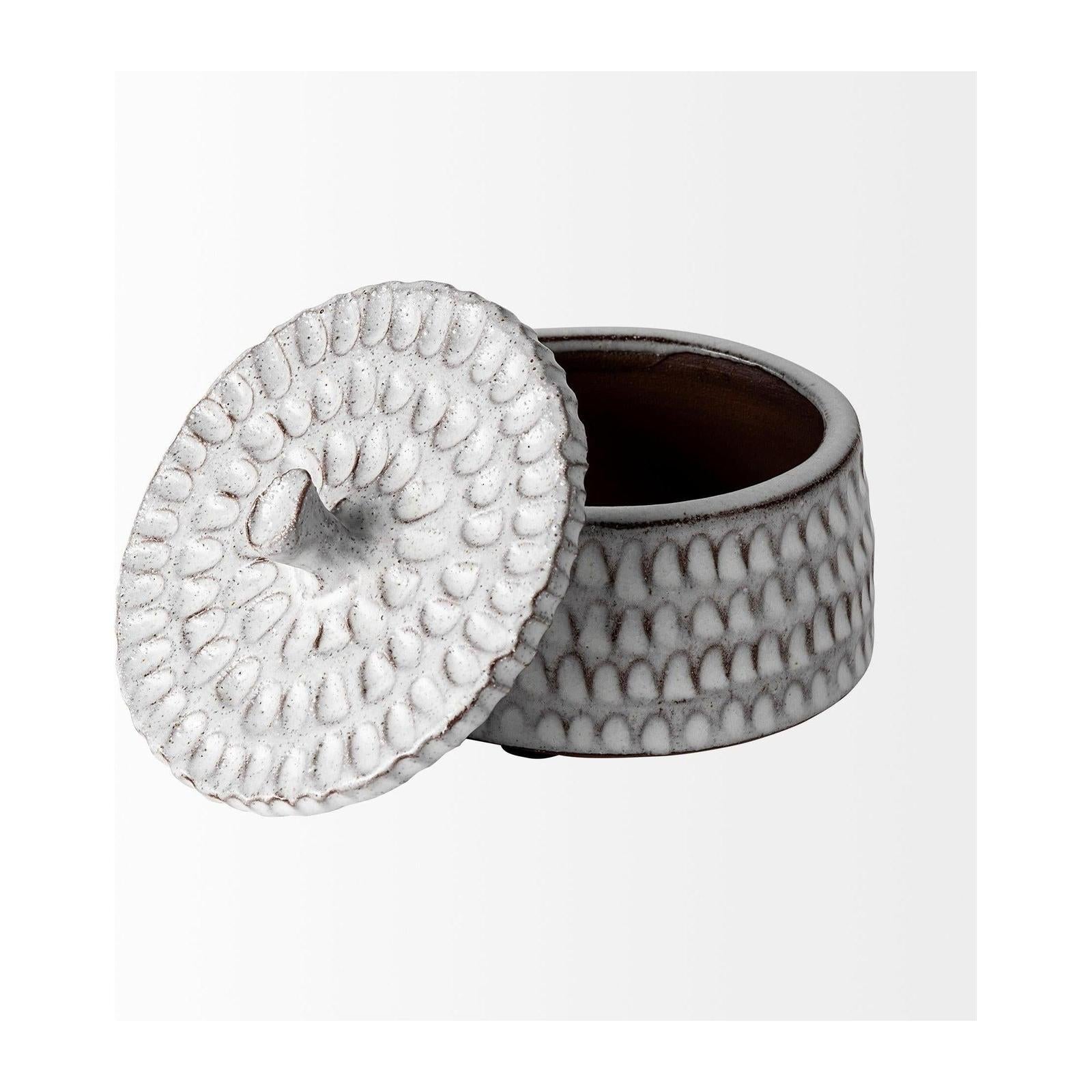 Mercana Azul Gray Ceramic Detailed Decorative Box