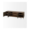 Mercana Grace Two-Toned Brown Solid Wood TV Stand Media Console with Slated Doors, TV up to 82