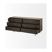 Mercana Grace Two-Tone Brown Solid Wood 6 Drawer Sideboard