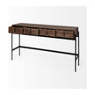 Mercana Glenn Dark Brown Wood w/ Black Iron Frame 4 Drawer Console Table