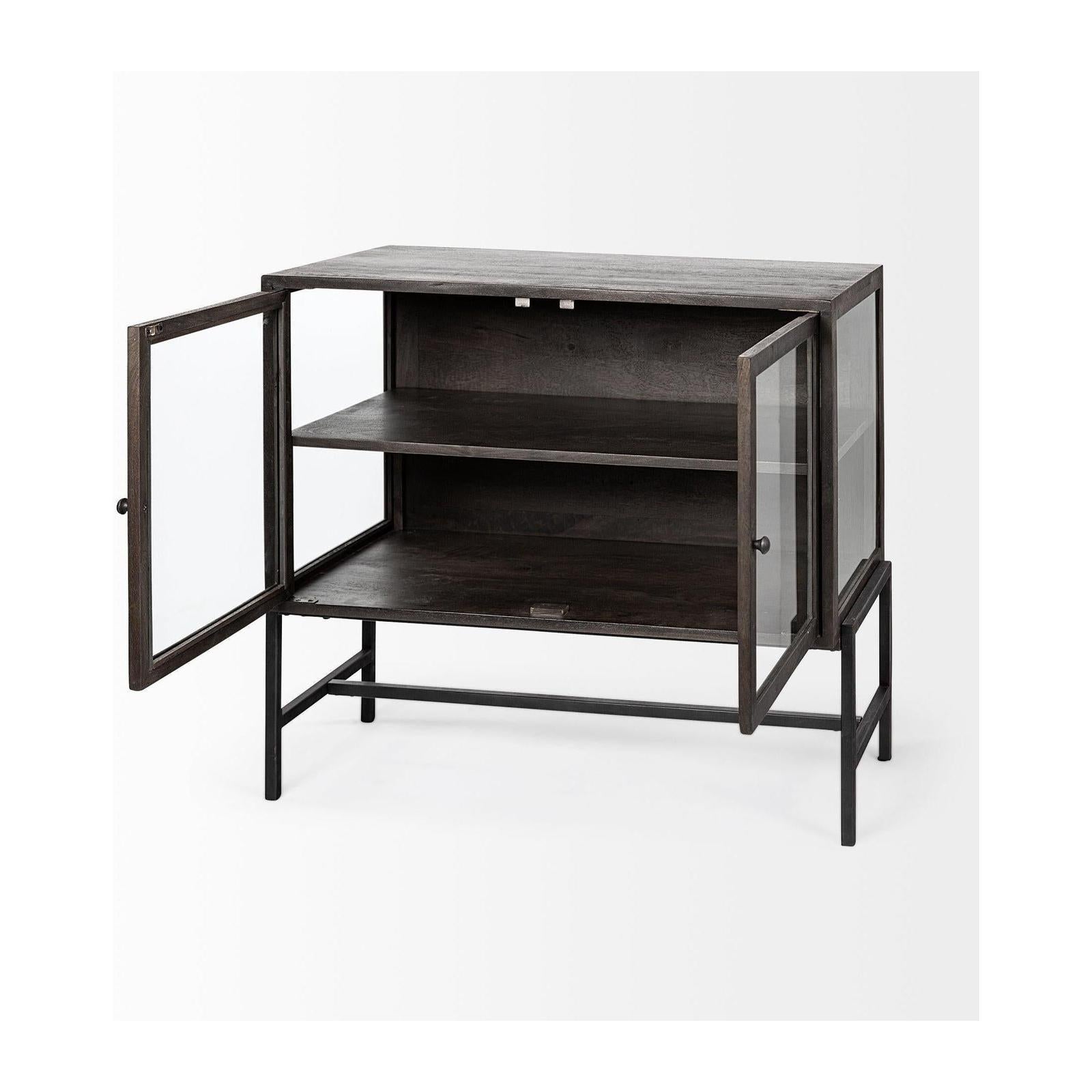 Mercana Arelius Glass Doors Accent Cabinet