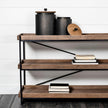 Mercana Cyril Gray Metal W/ Brown Wood Lids Jars- Set of 2