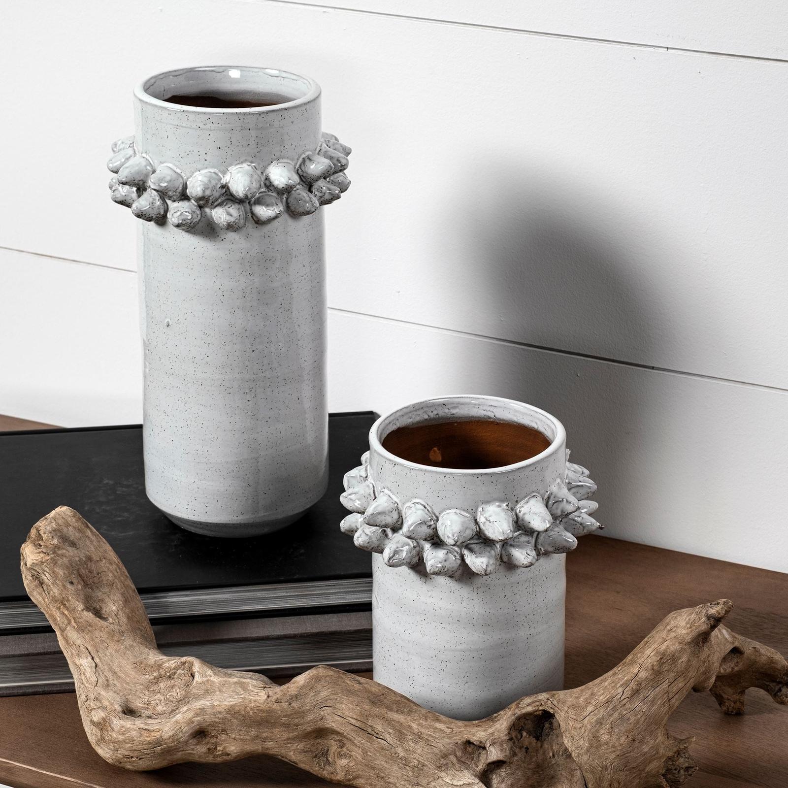Mercana Farmhampton Gray Spoked Ceramic Vase