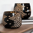 Mercana Mojave Small Black and Gold Detail Glass Vase