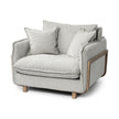 Mercana Roy Upholstered and Brown Wood Frame Arm Chair Clearance