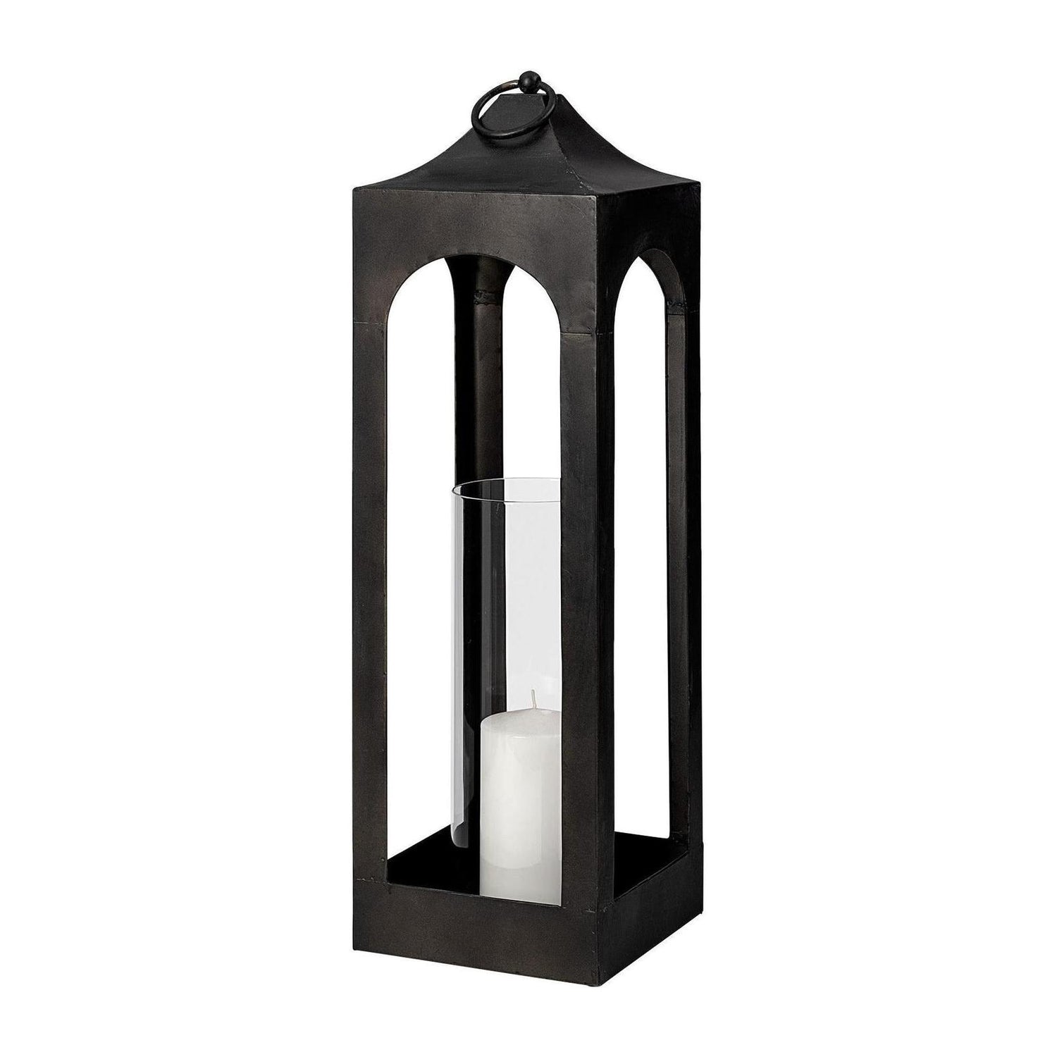Mercana Ina Charcoal Metal Candle Holder Lantern
