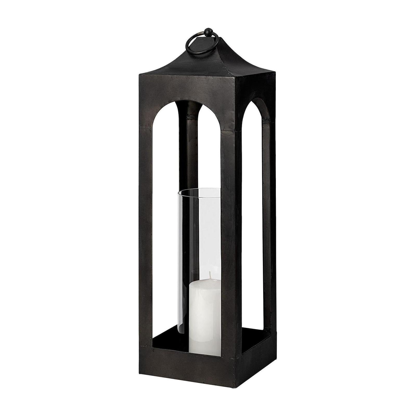 Mercana Ina Charcoal Metal Candle Holder Lantern