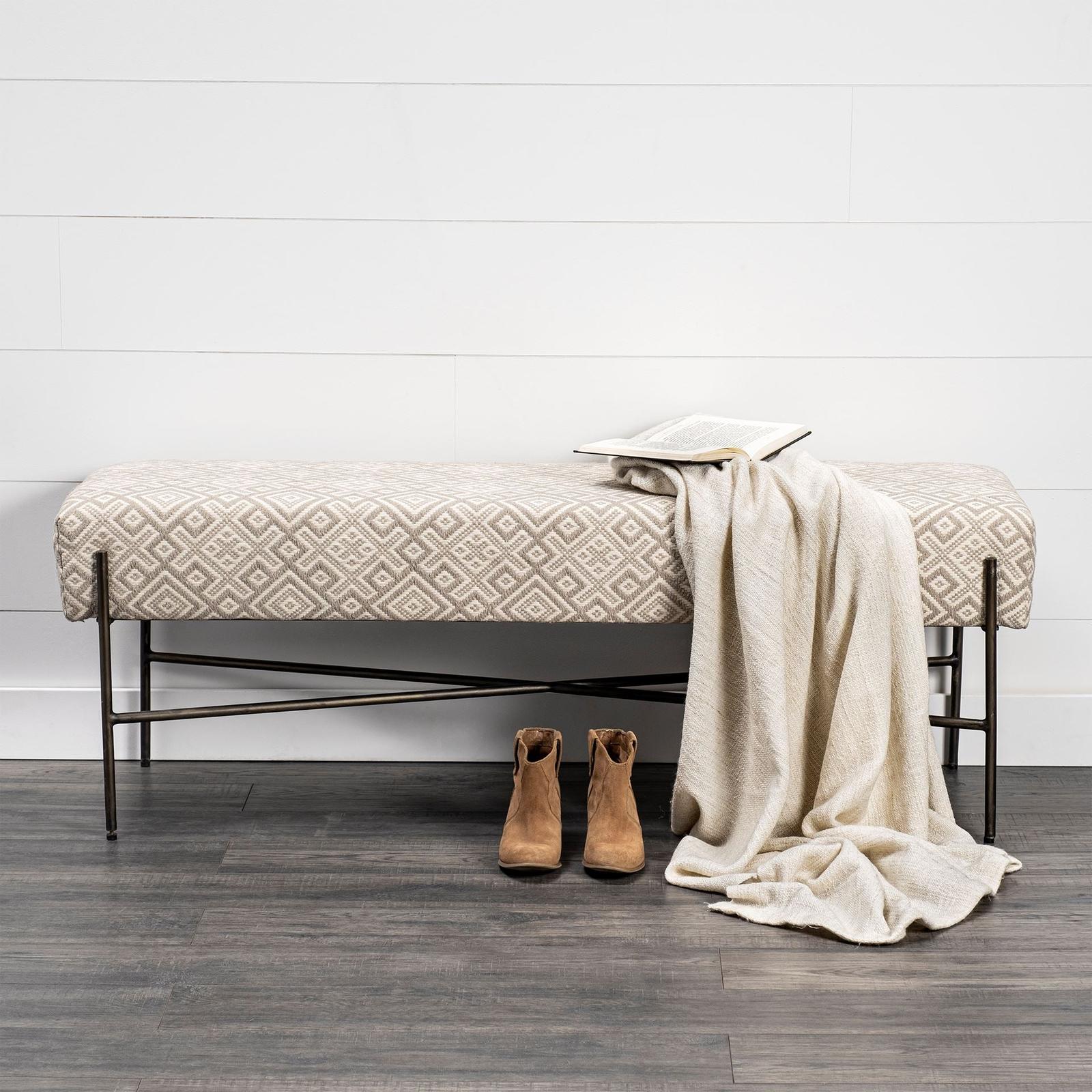 Mercana Avery Upholstered Seat With Metal Base Accent Bench