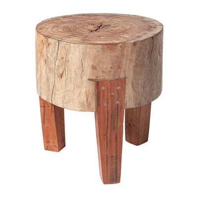 Mercana Asco Rustic Solid Reclaimed Wood Stool